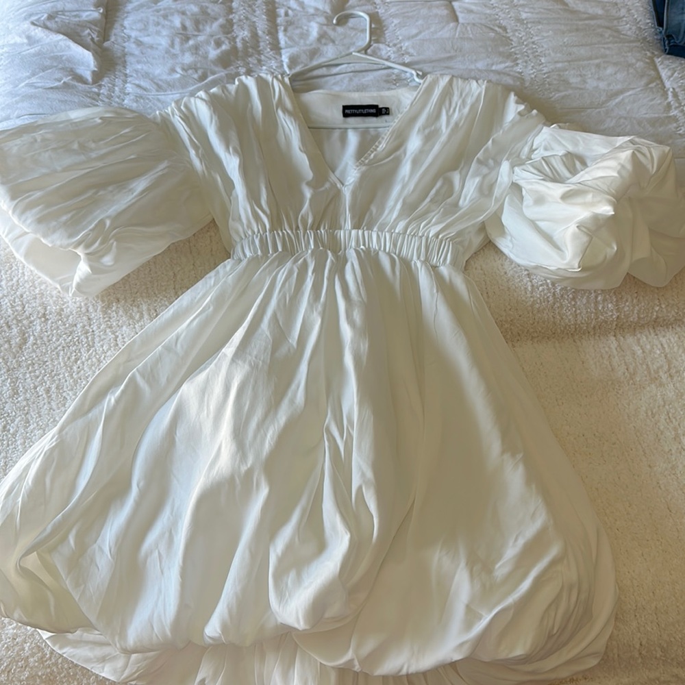 White Puffball Dress